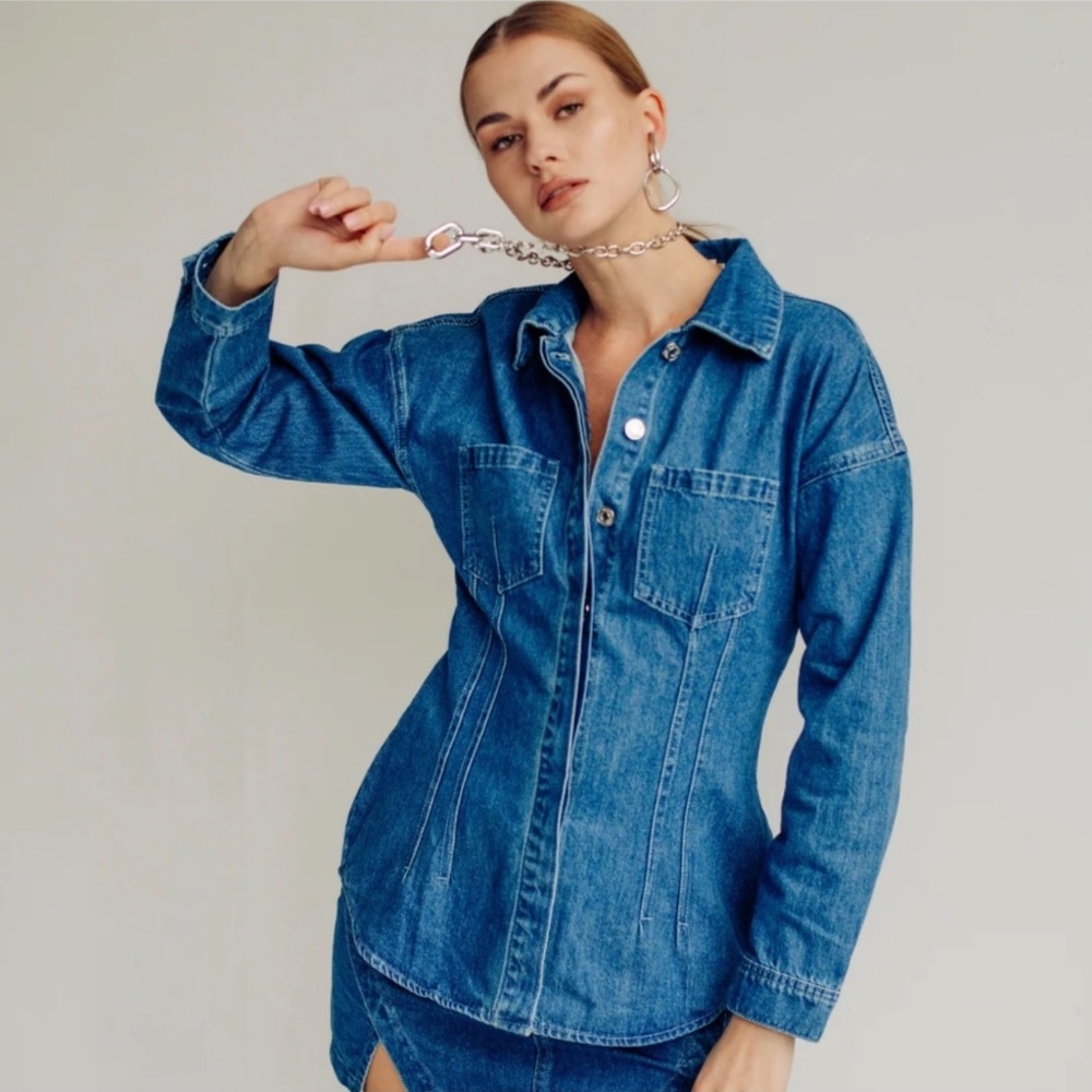 Torn by Ronny Kobo Erika Denim Top Size L